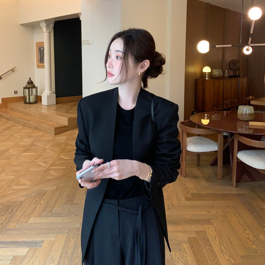 【F034283】韓國春季復古簡約寬鬆休閒西裝外套250325