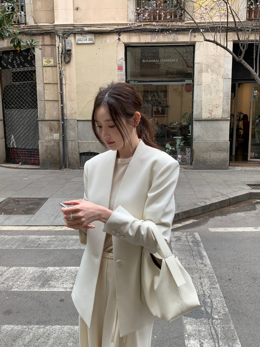 【F034283】韓國春季復古簡約寬鬆休閒西裝外套250325