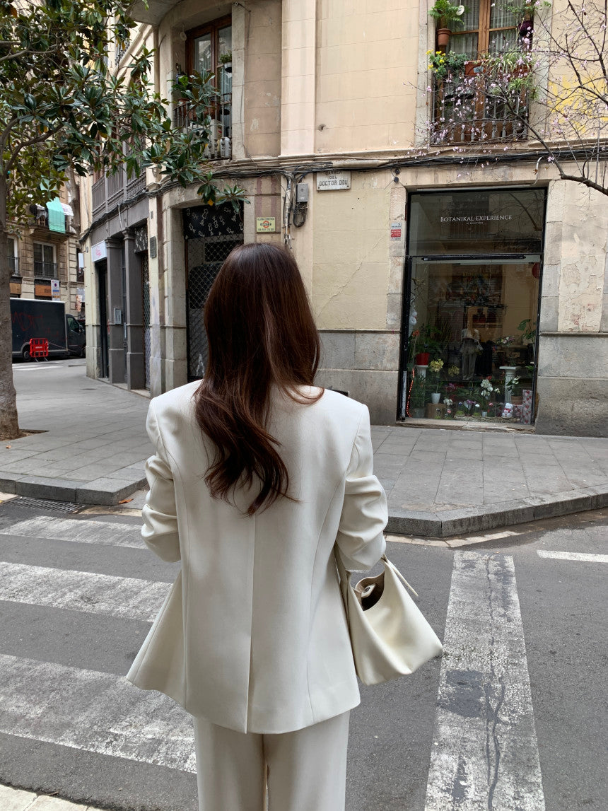 【F034283】韓國春季復古簡約寬鬆休閒西裝外套250325