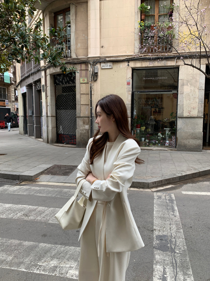 【F034283】韓國春季復古簡約寬鬆休閒西裝外套250325