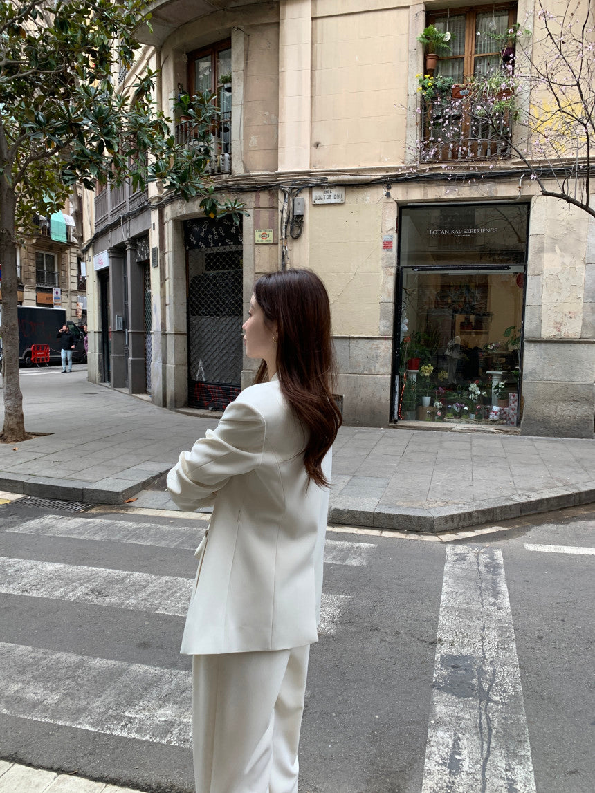 【F034283】韓國春季復古簡約寬鬆休閒西裝外套250325