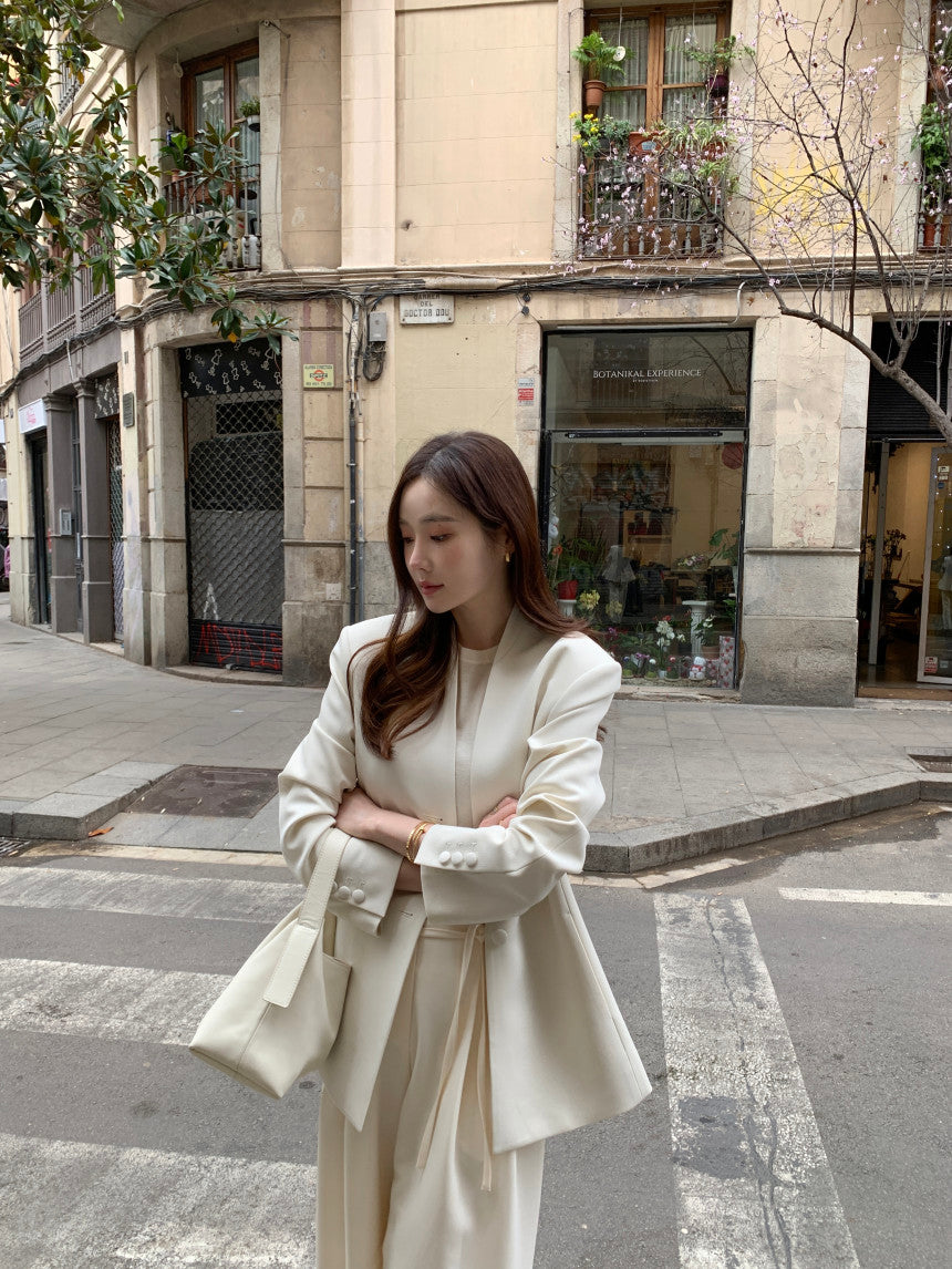 【F034283】韓國春季復古簡約寬鬆休閒西裝外套250325