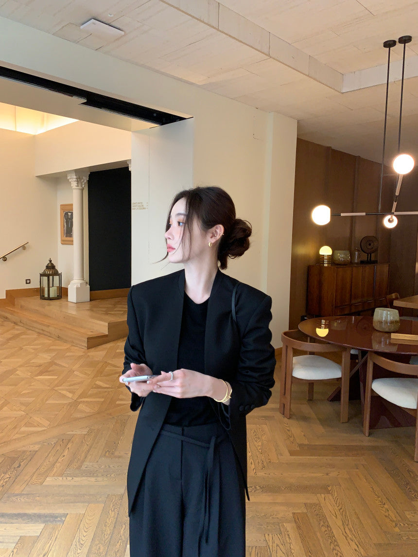 【F034283】韓國春季復古簡約寬鬆休閒西裝外套250325