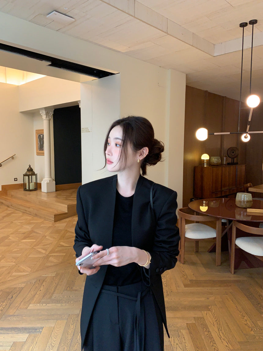 【F034283】韓國春季復古簡約寬鬆休閒西裝外套250325