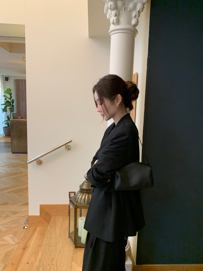 【F034283】韓國春季復古簡約寬鬆休閒西裝外套250325