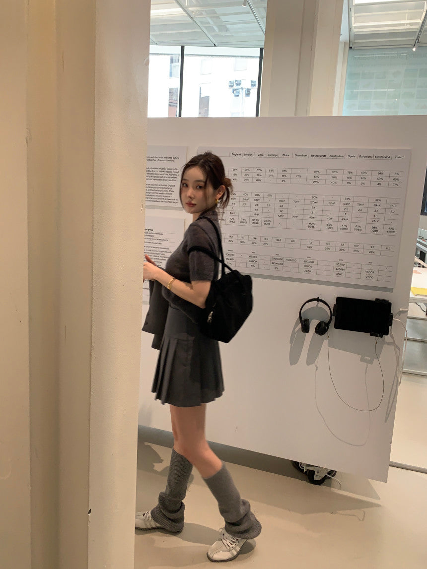 【F034282】韓國夏季新款簡約翻領短袖針織衫250325