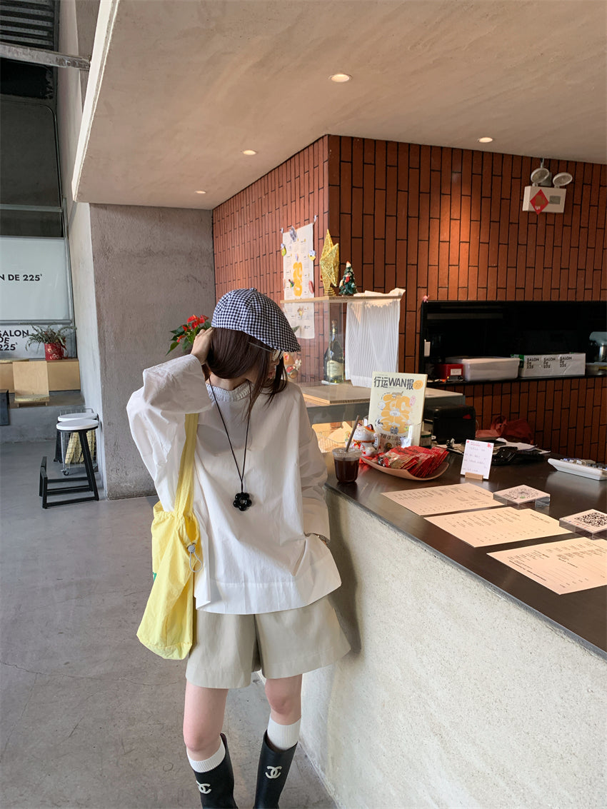 【F034275】實拍韓國原單定製花邊長袖襯衫250325