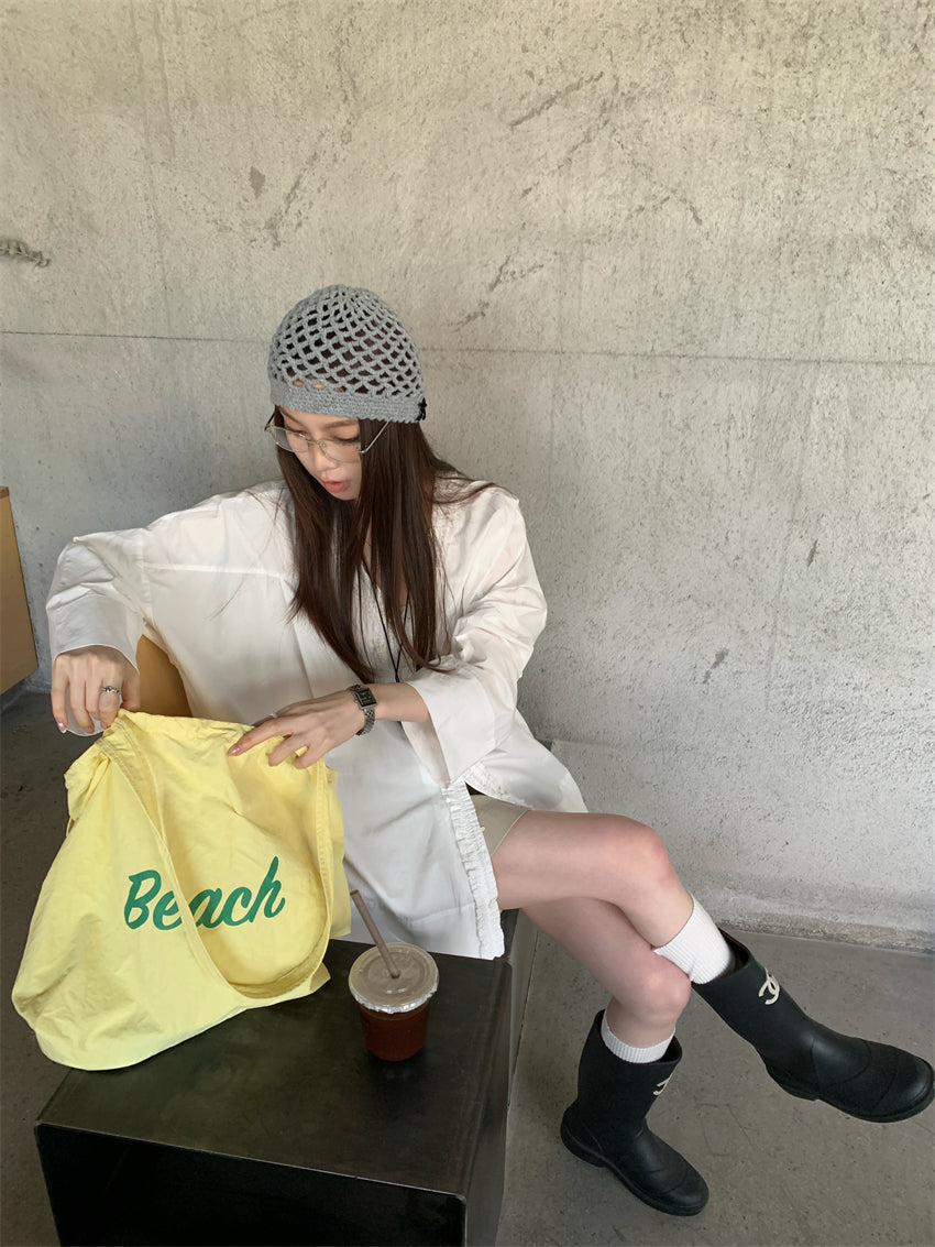 【F034275】實拍韓國原單定製花邊長袖襯衫250325