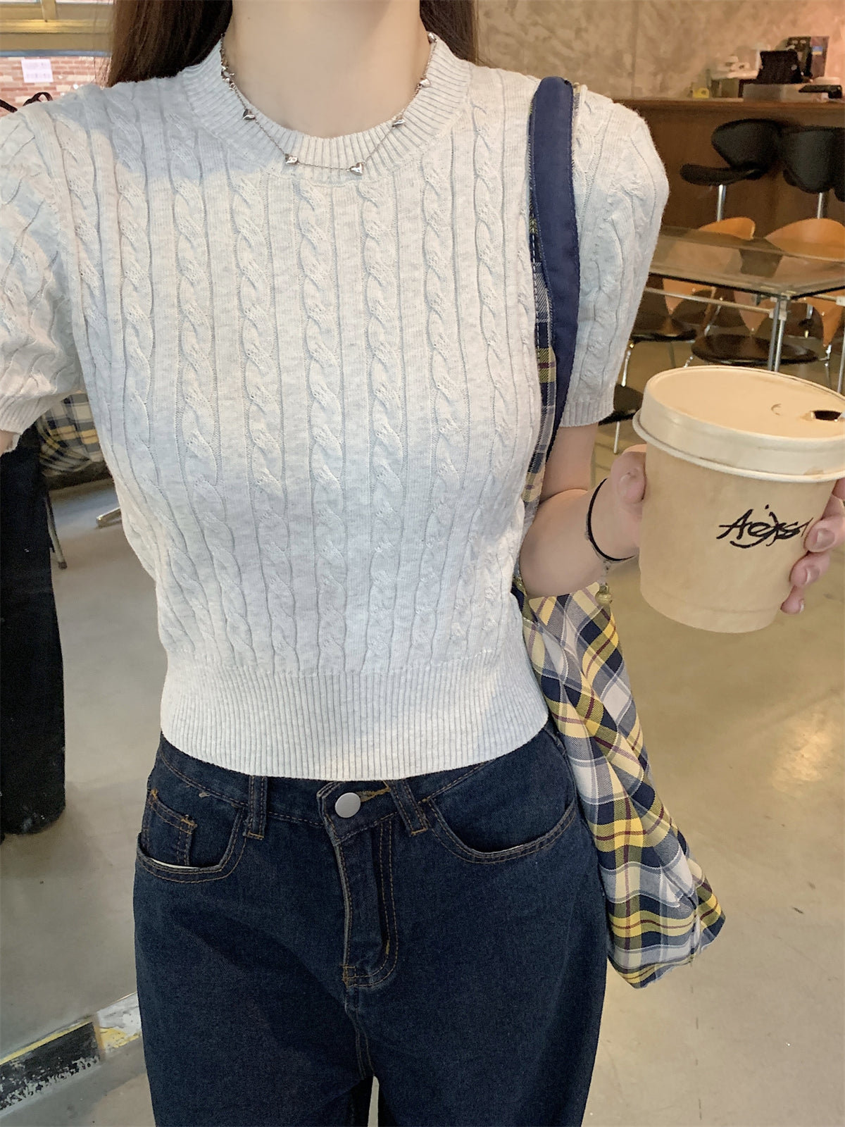 【F60254】實拍春夏韓版麻花老錢風針織衫(含6%羊毛)250304