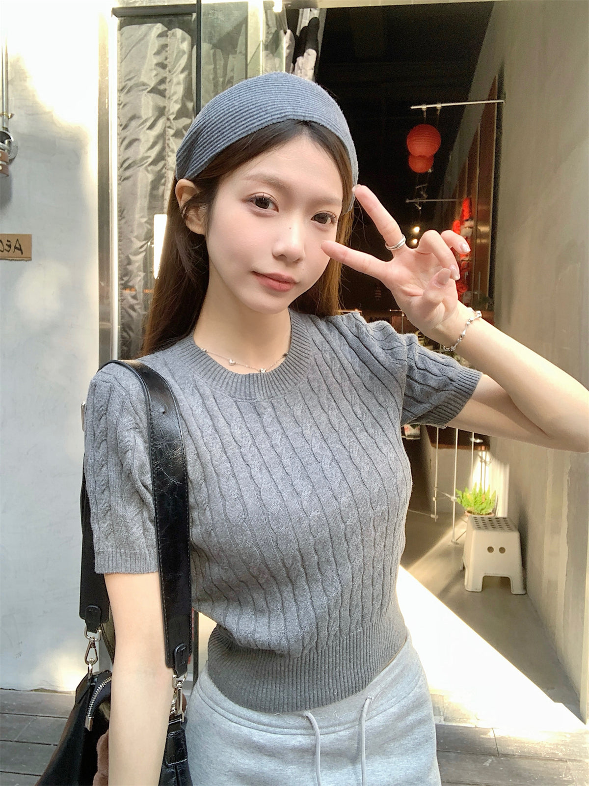【F60254】實拍春夏韓版麻花老錢風針織衫(含6%羊毛)250304