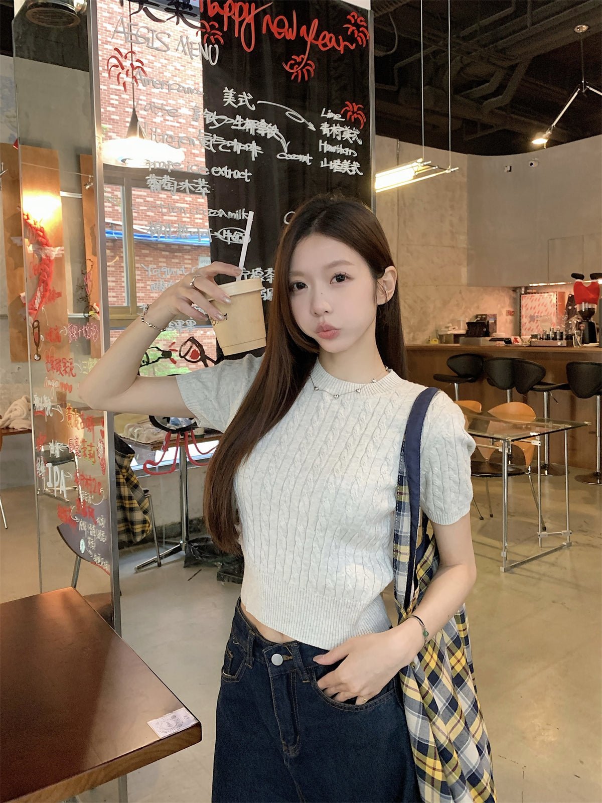 【F60254】實拍春夏韓版麻花老錢風針織衫(含6%羊毛)250304