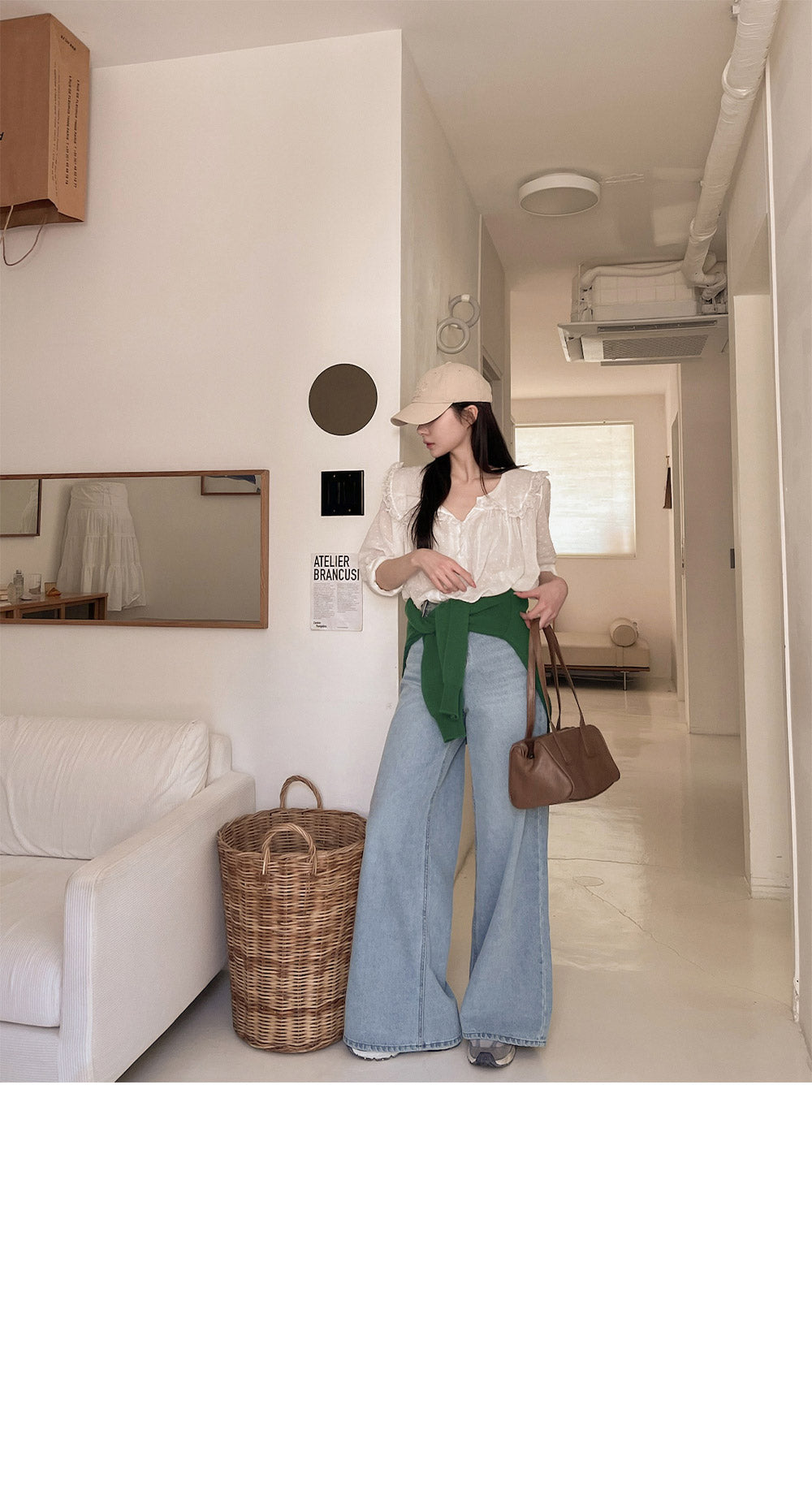 【F032284】韓國温柔浪漫蕾絲點點長袖雪紡衫250311