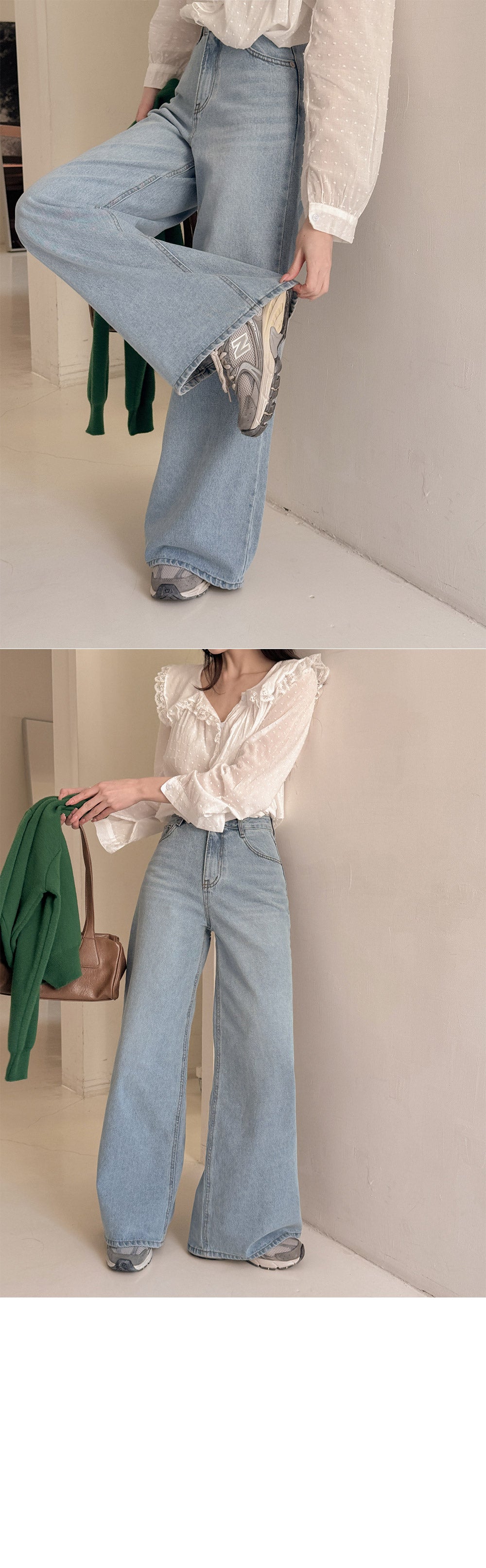 【F032284】韓國温柔浪漫蕾絲點點長袖雪紡衫250311