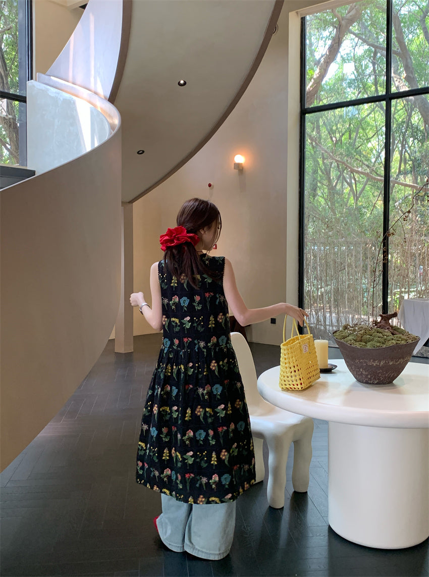 【F034274】實拍高單日系復古繡花背心裙洋裝250325