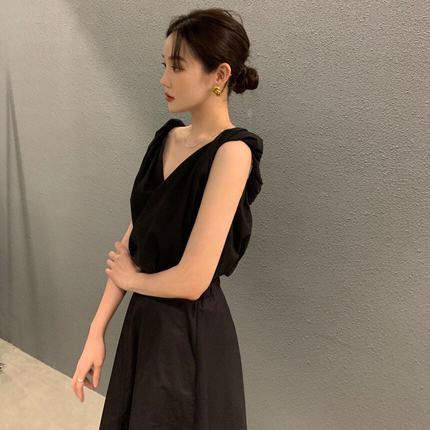 【F60355】韓國夏季法式小眾設計背心250408