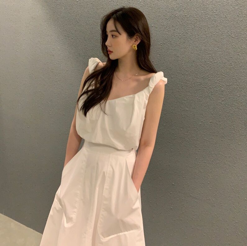 【F60355】韓國夏季法式小眾設計背心250408