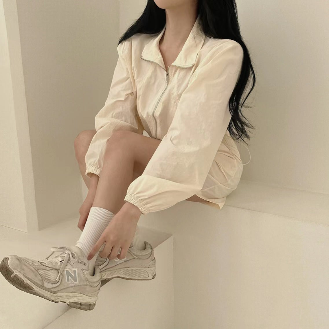 【F60353】韓國春夏休閒長袖外套+a字裙 套裝250408