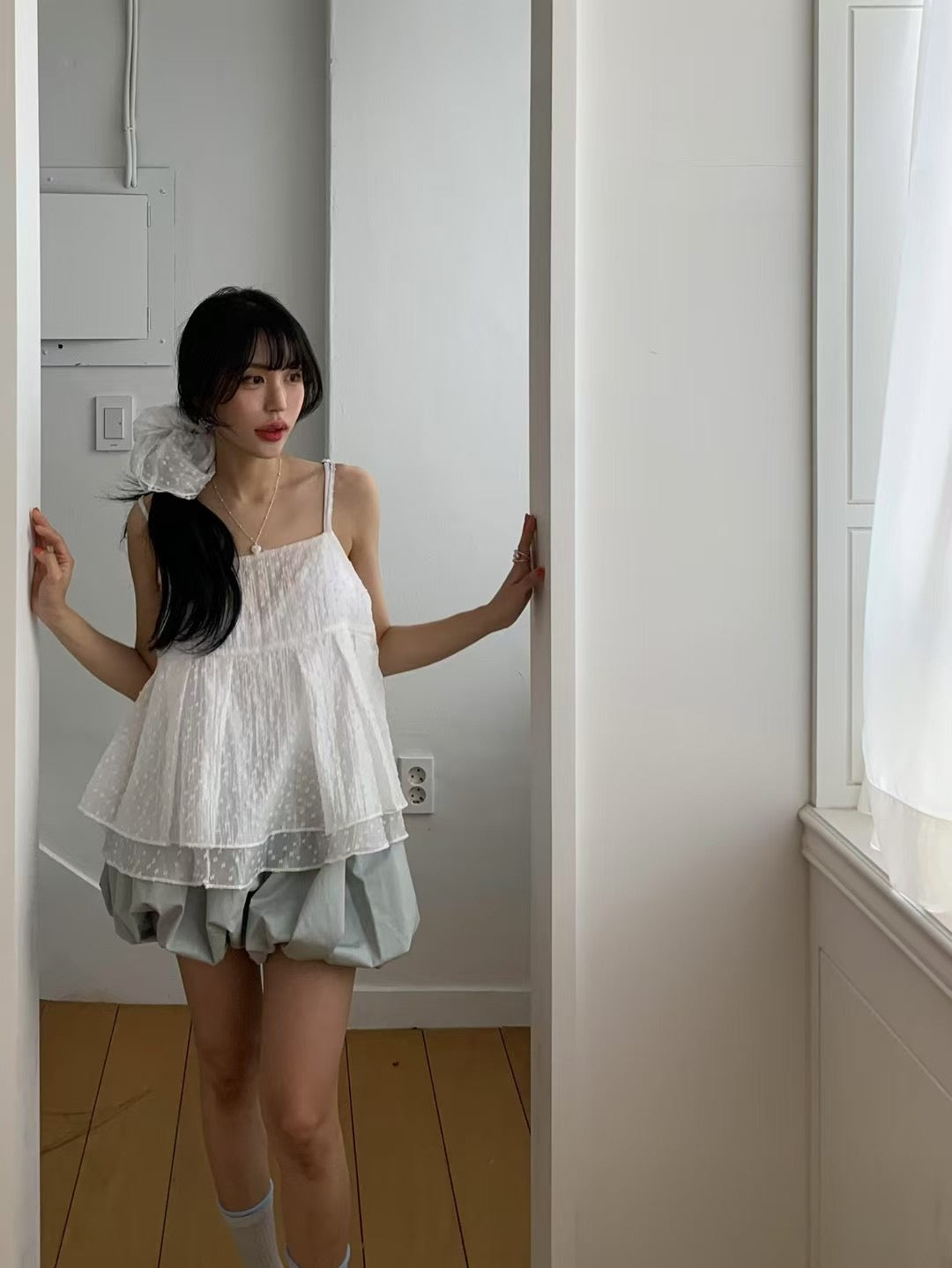 【F60302】夏季韓國甜美俏皮少女吊帶背心250401