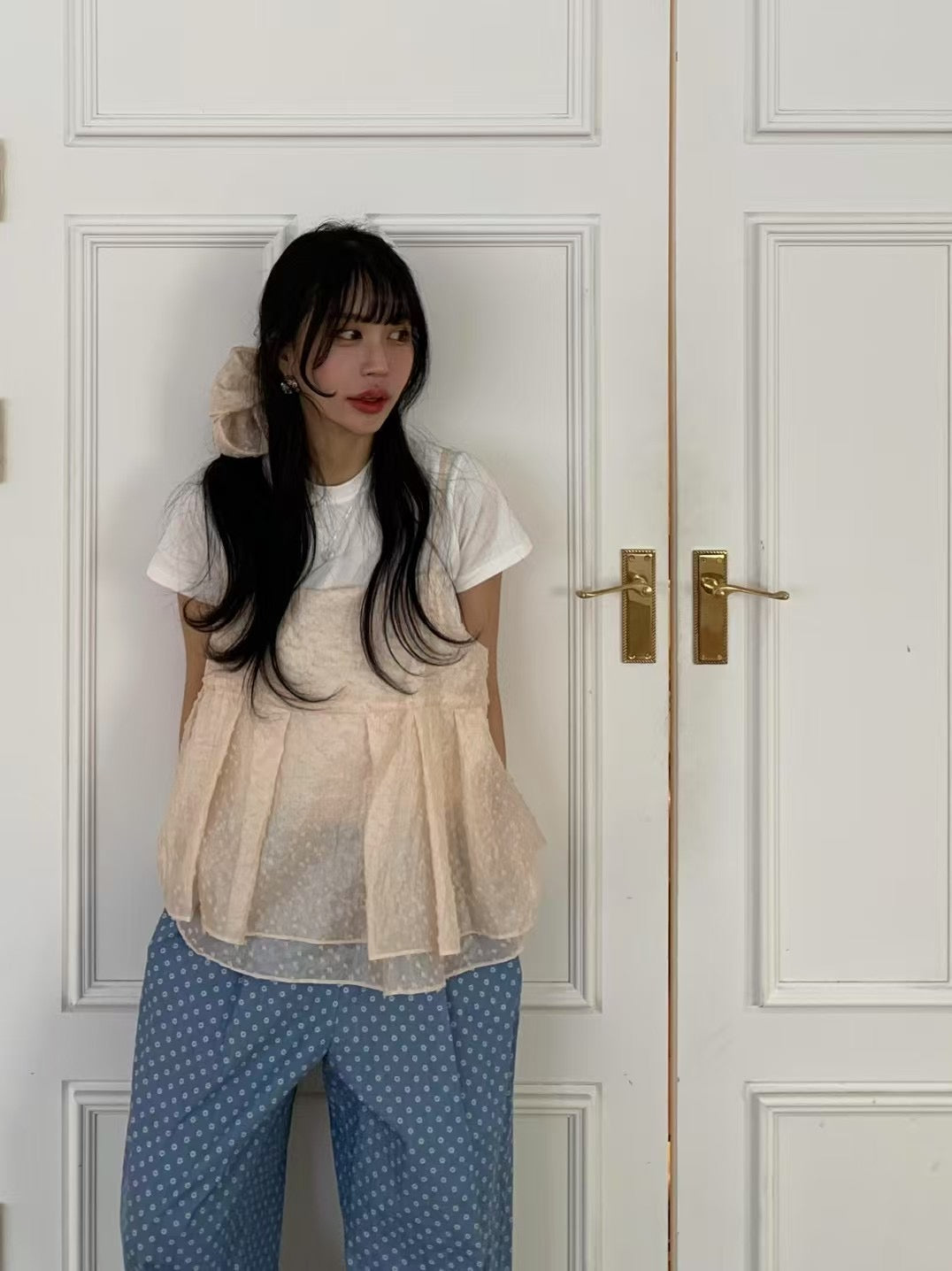 【F60302】夏季韓國甜美俏皮少女吊帶背心250401