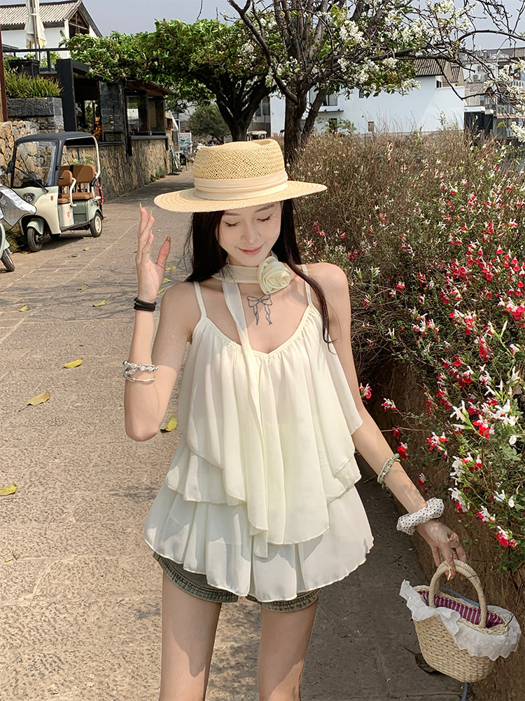 【F60336】實拍夏日浪漫雪紡衫250408
