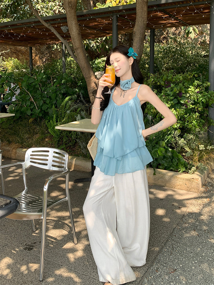 【F60336】實拍夏日浪漫雪紡衫250408