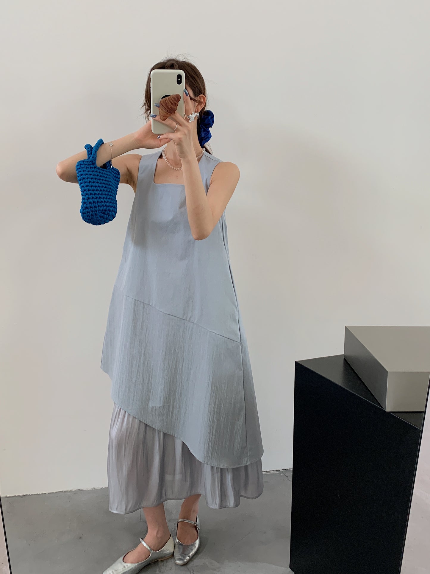 【F60372】實拍韓國簡約不規則長洋裝250512