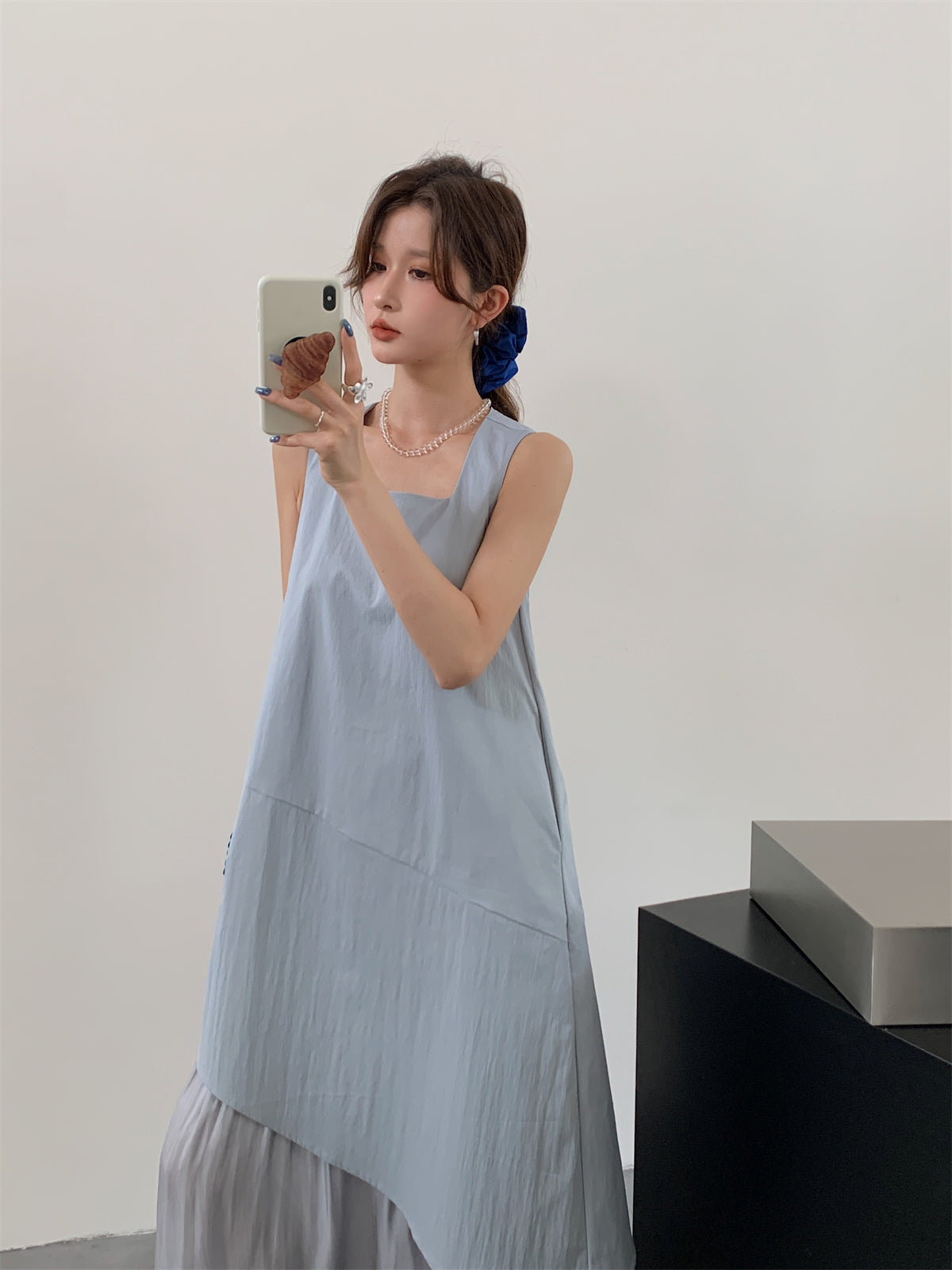 【F60372】實拍韓國簡約不規則長洋裝250512