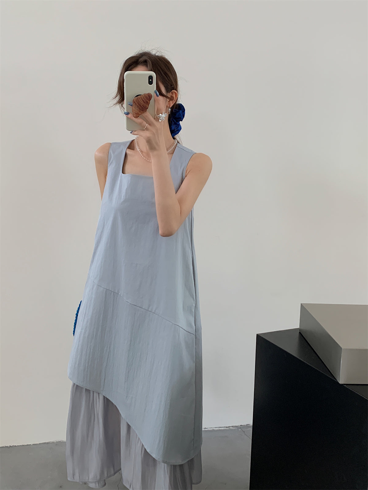 【F60372】實拍韓國簡約不規則長洋裝250512