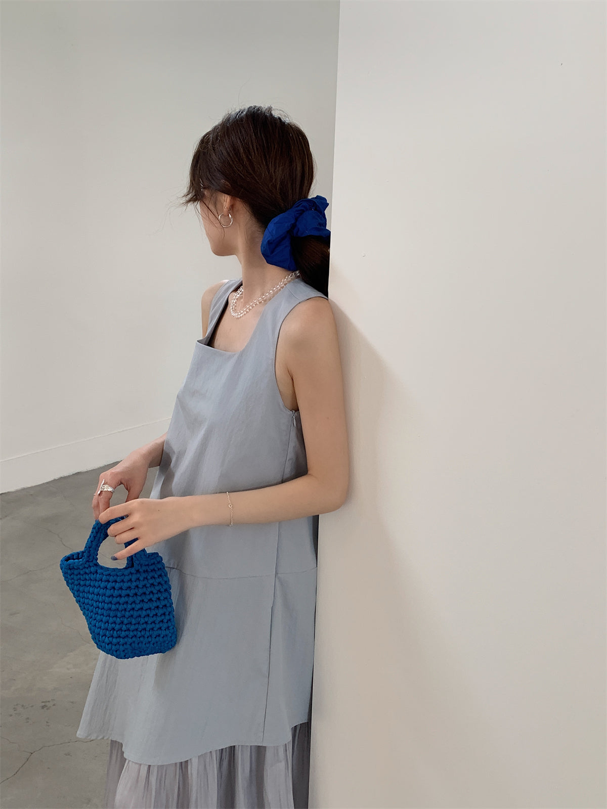 【F60372】實拍韓國簡約不規則長洋裝250512