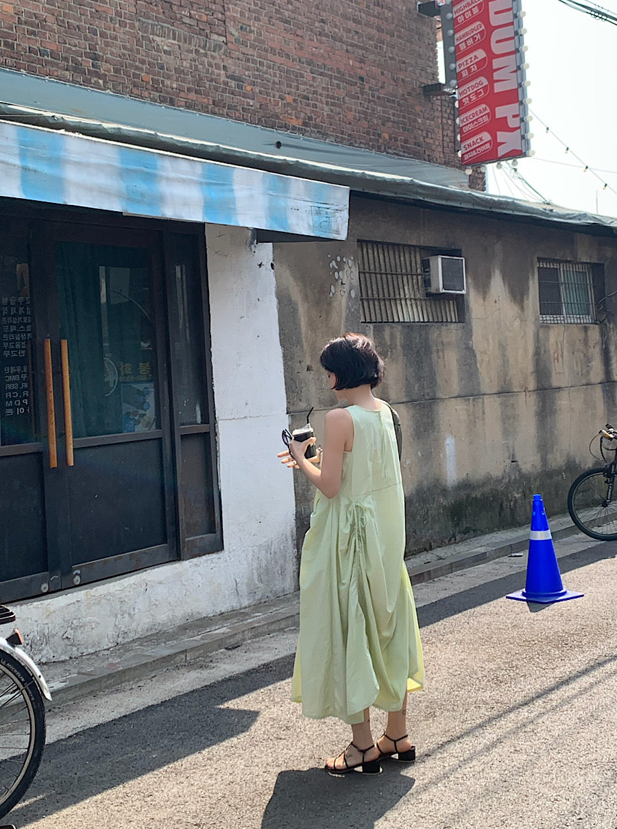 【F60370】實拍夏季時髦小眾褶皺設計洋裝250512