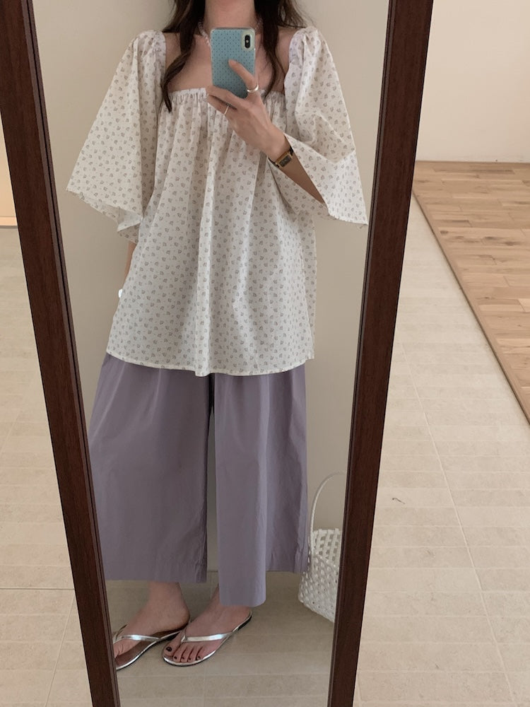 【F60453】實拍一字領寬鬆氣質襯衫250609