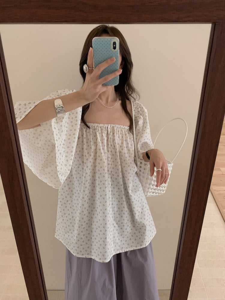 【F60453】實拍一字領寬鬆氣質襯衫250609