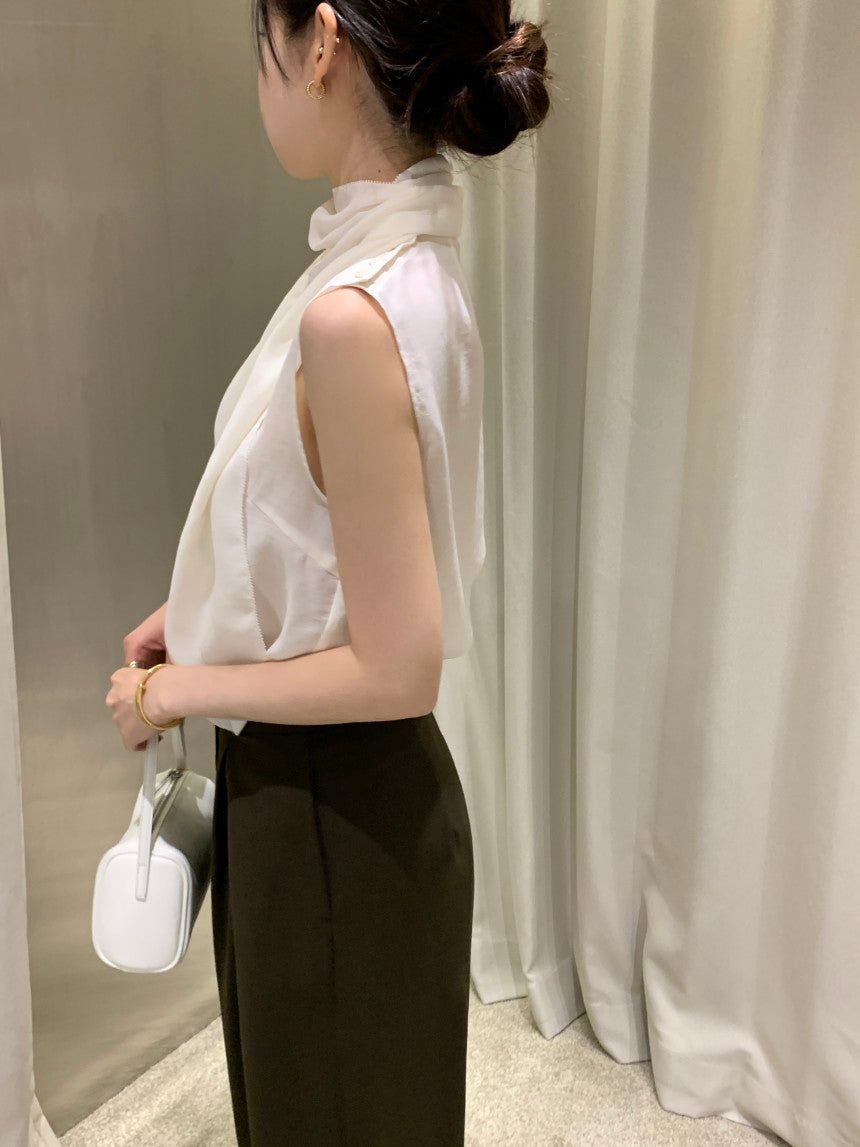 【F60378】現貨韓國夏季法式設計感飄帶雪紡上衣250512