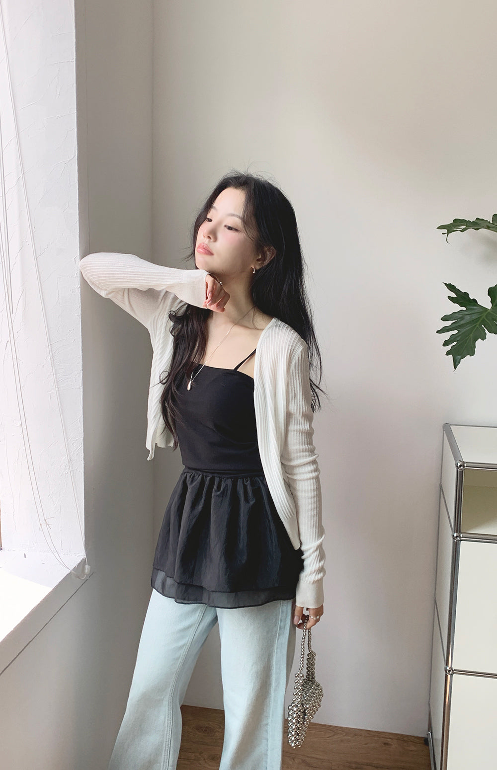 【F60368】實拍夏季芭蕾感復古雪紡吊帶背心250512