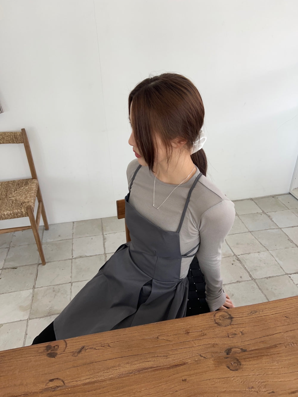 【F60473】實拍韓系復古綁帶背心A字洋裝250616
