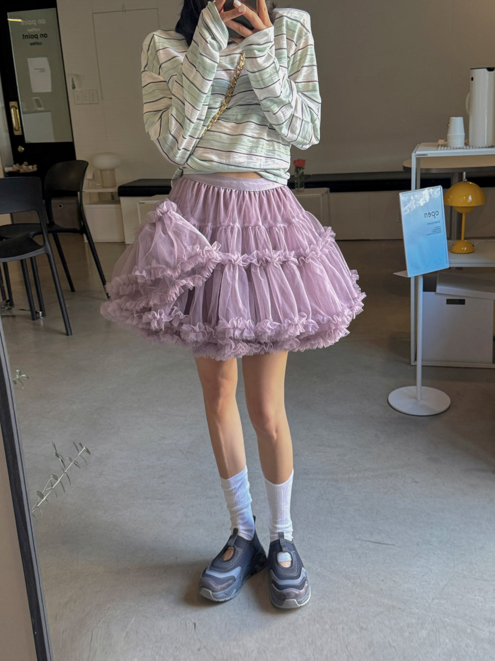 【F60415】韓國蓬蓬網紗甜美蛋糕裙(內有安全褲)250526
