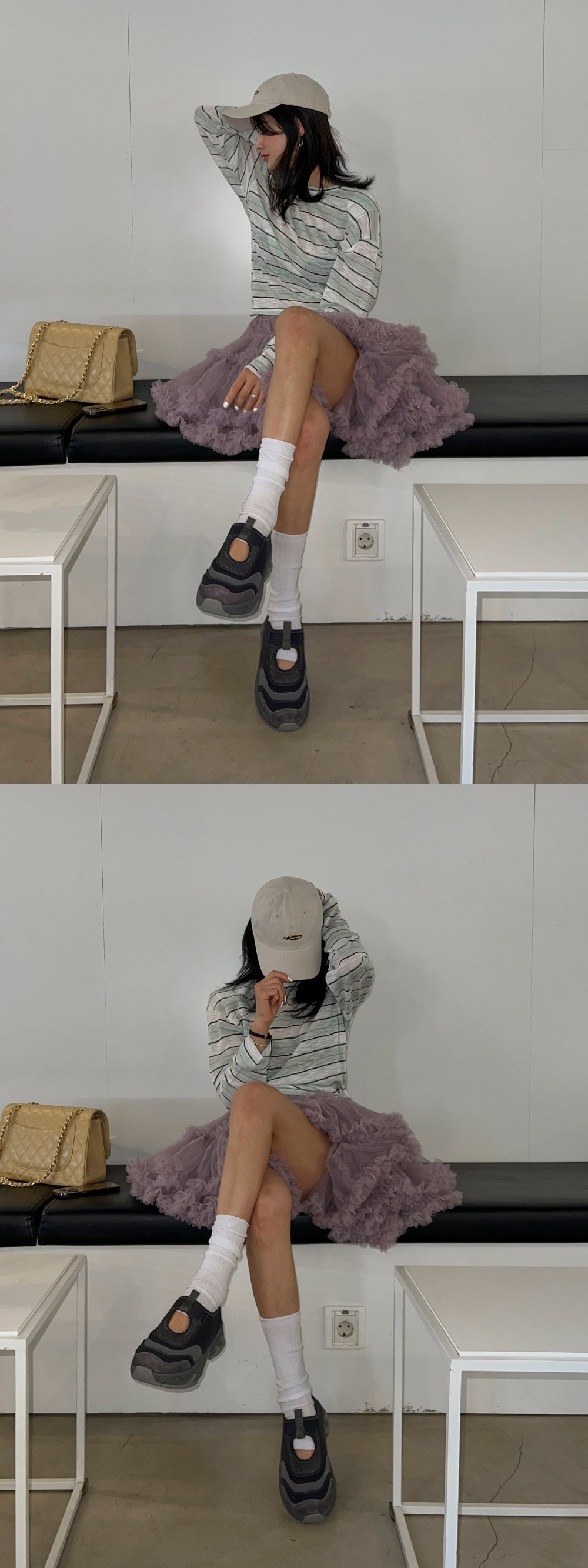 【F60415】韓國蓬蓬網紗甜美蛋糕裙(內有安全褲)250526