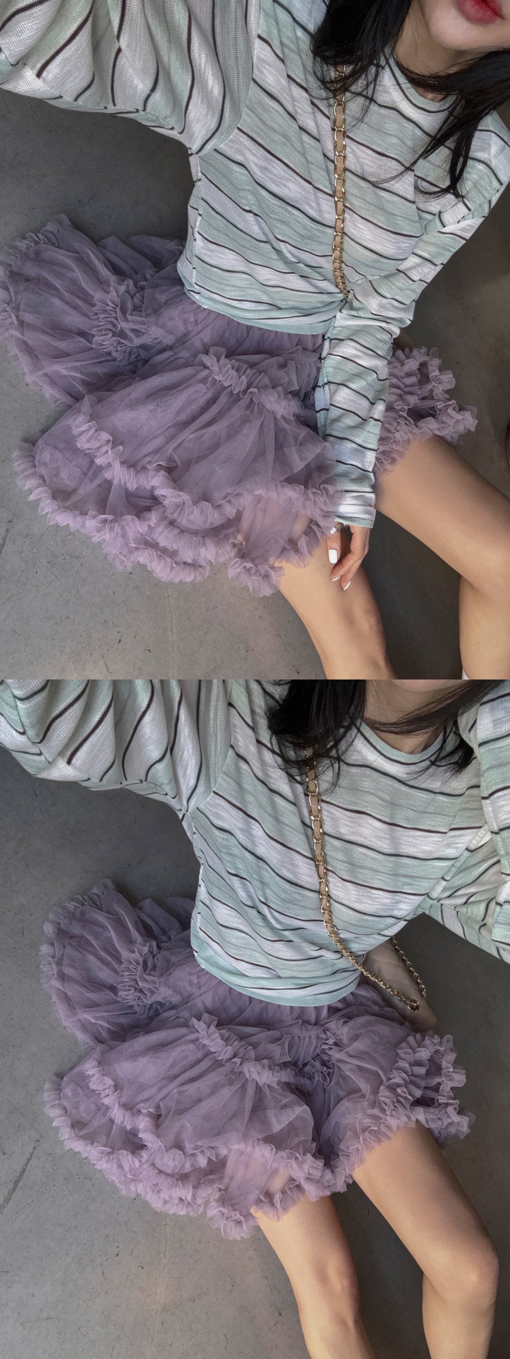 【F60415】韓國蓬蓬網紗甜美蛋糕裙(內有安全褲)250526