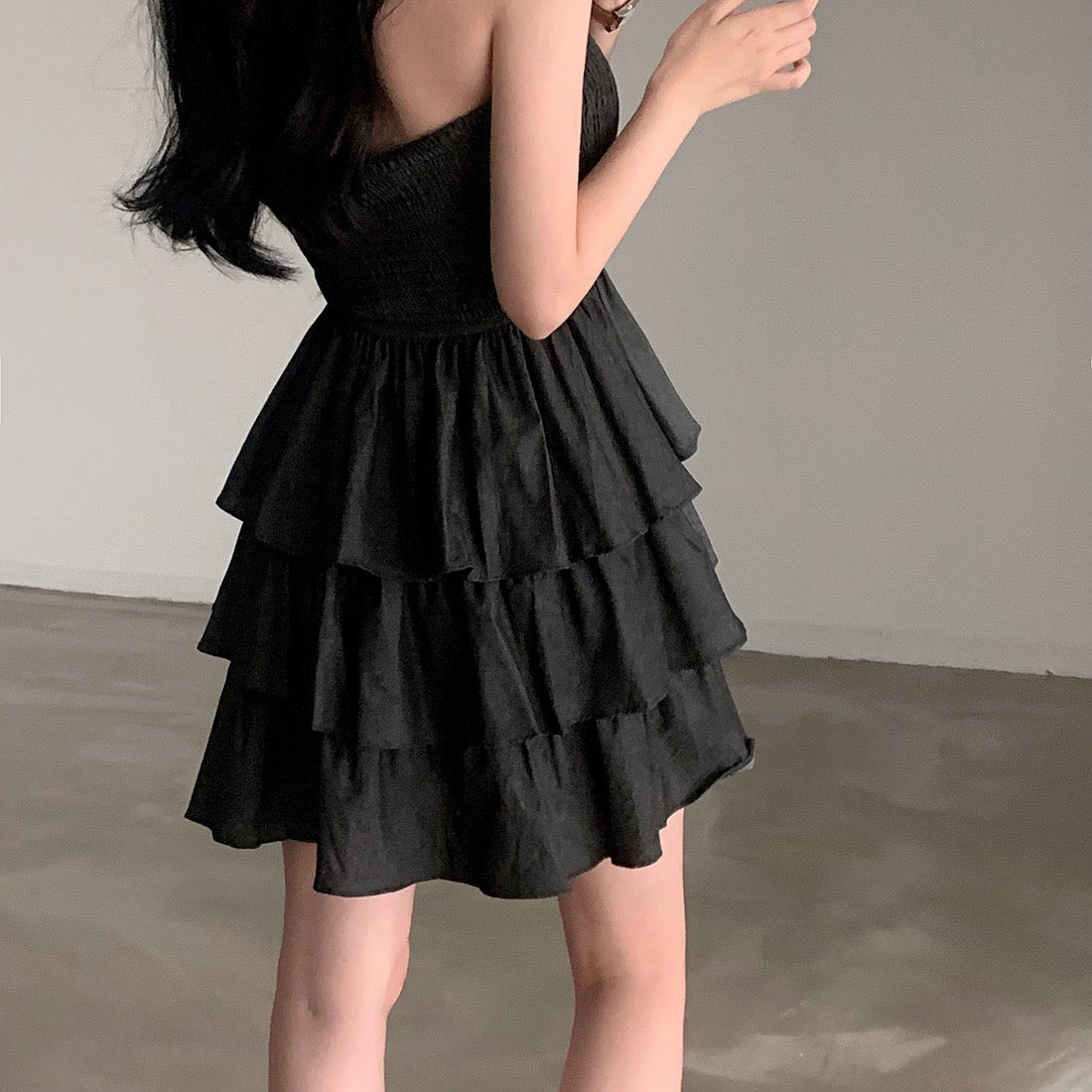 【F60401】實拍韓國復古甜美蛋糕平口洋裝250526