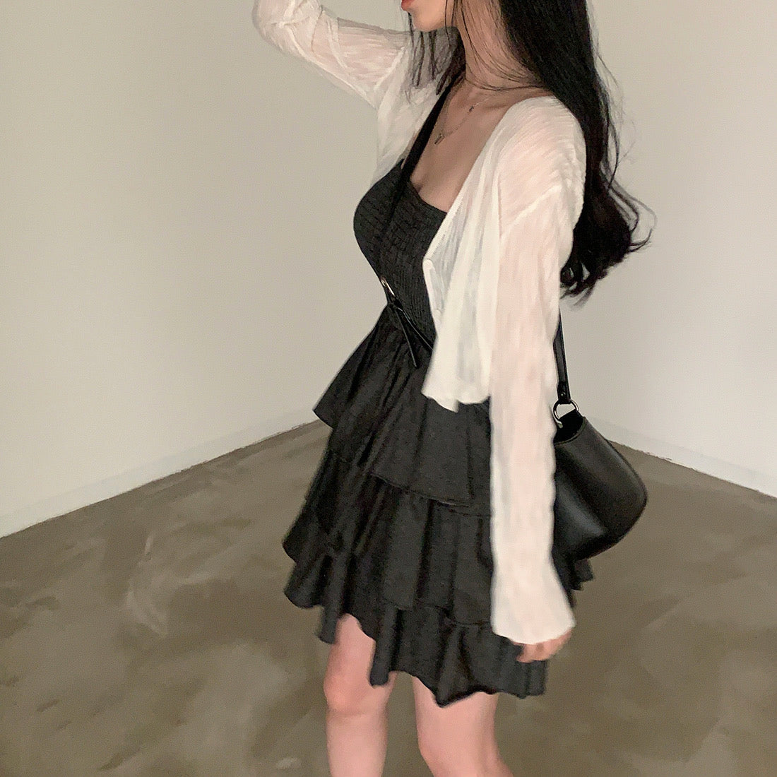 【F60401】實拍韓國復古甜美蛋糕平口洋裝250526