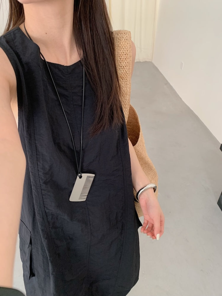 【F60448】實拍夏季戶外休閒設計款速乾材質洋裝250609