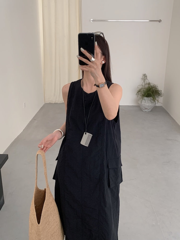 【F60448】實拍夏季戶外休閒設計款速乾材質洋裝250609