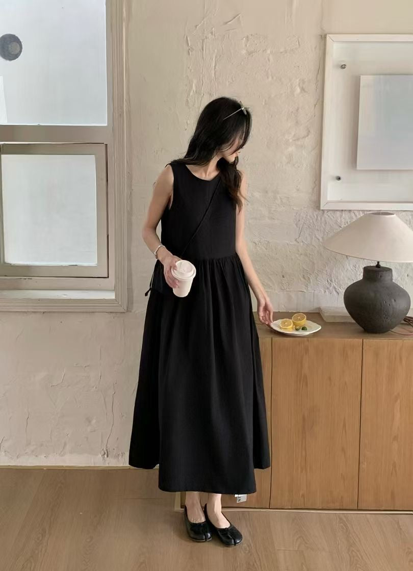 【F60446】實拍韓國夏天簡約氣質洋裝+斜背小包250609