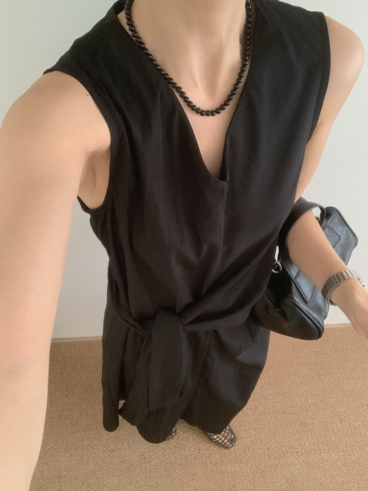 【F60449】實拍設計款蝴蝶結綁帶收腰大裙擺長洋裝250609
