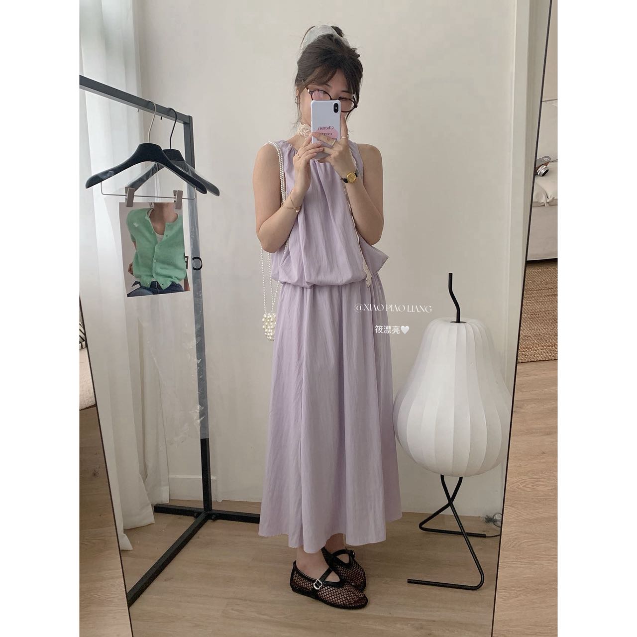 【F60459】實拍S~XL韓版褶皺純色雪紡背心+高腰a字裙250609
