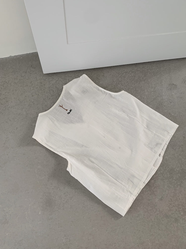 【F60454】實拍日系可愛小動物 重工刺繡舒適麻棉襯衫250609