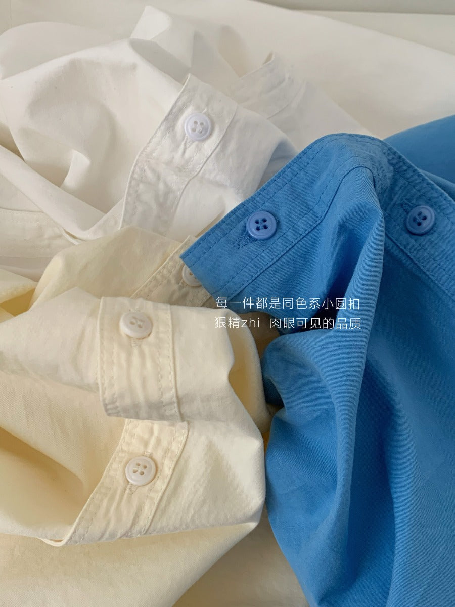 【F60253】實拍春夏韓系刺繡純棉襯衫外套(水洗棉)250304