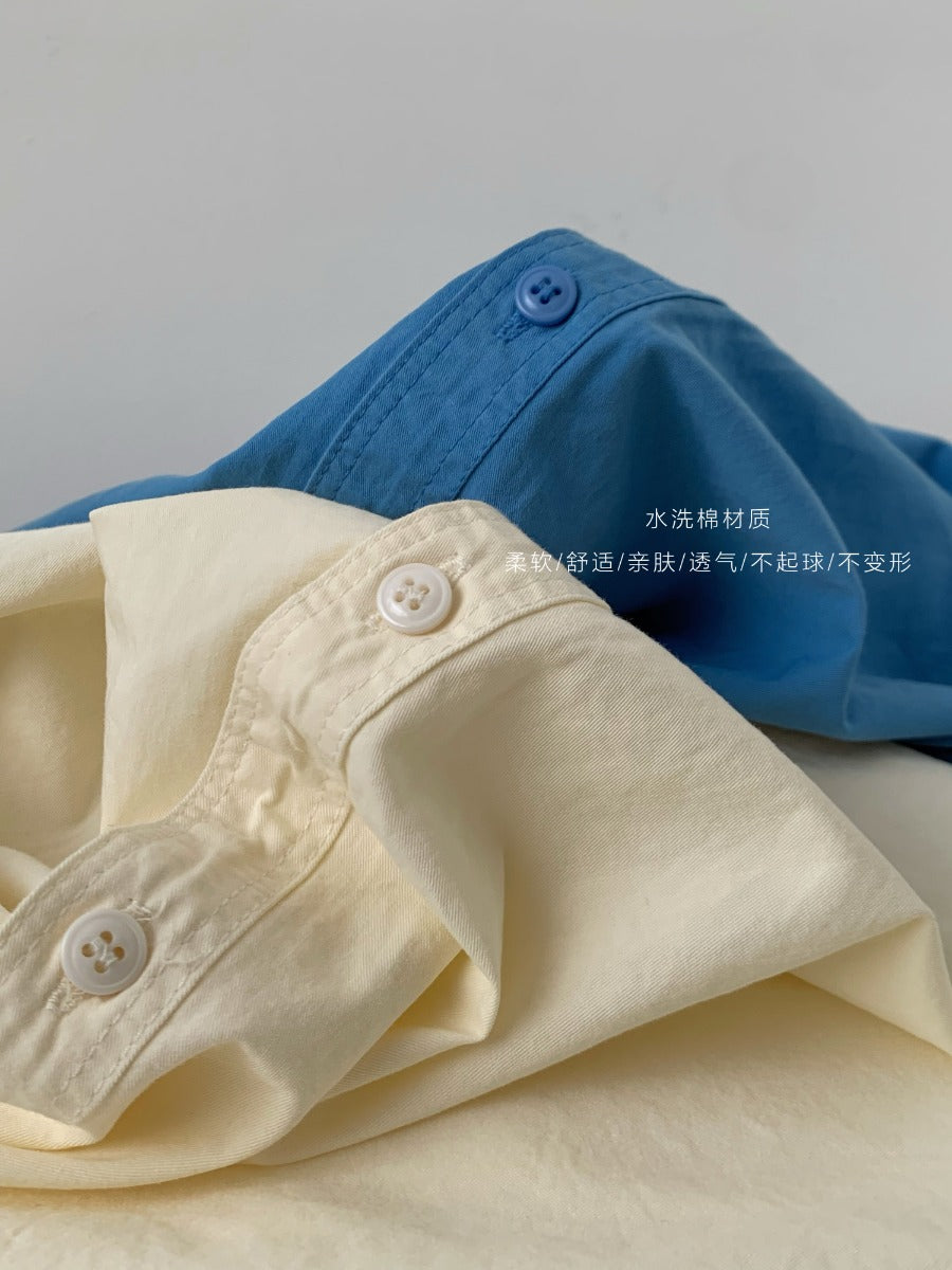 【F60253】實拍春夏韓系刺繡純棉襯衫外套(水洗棉)250304