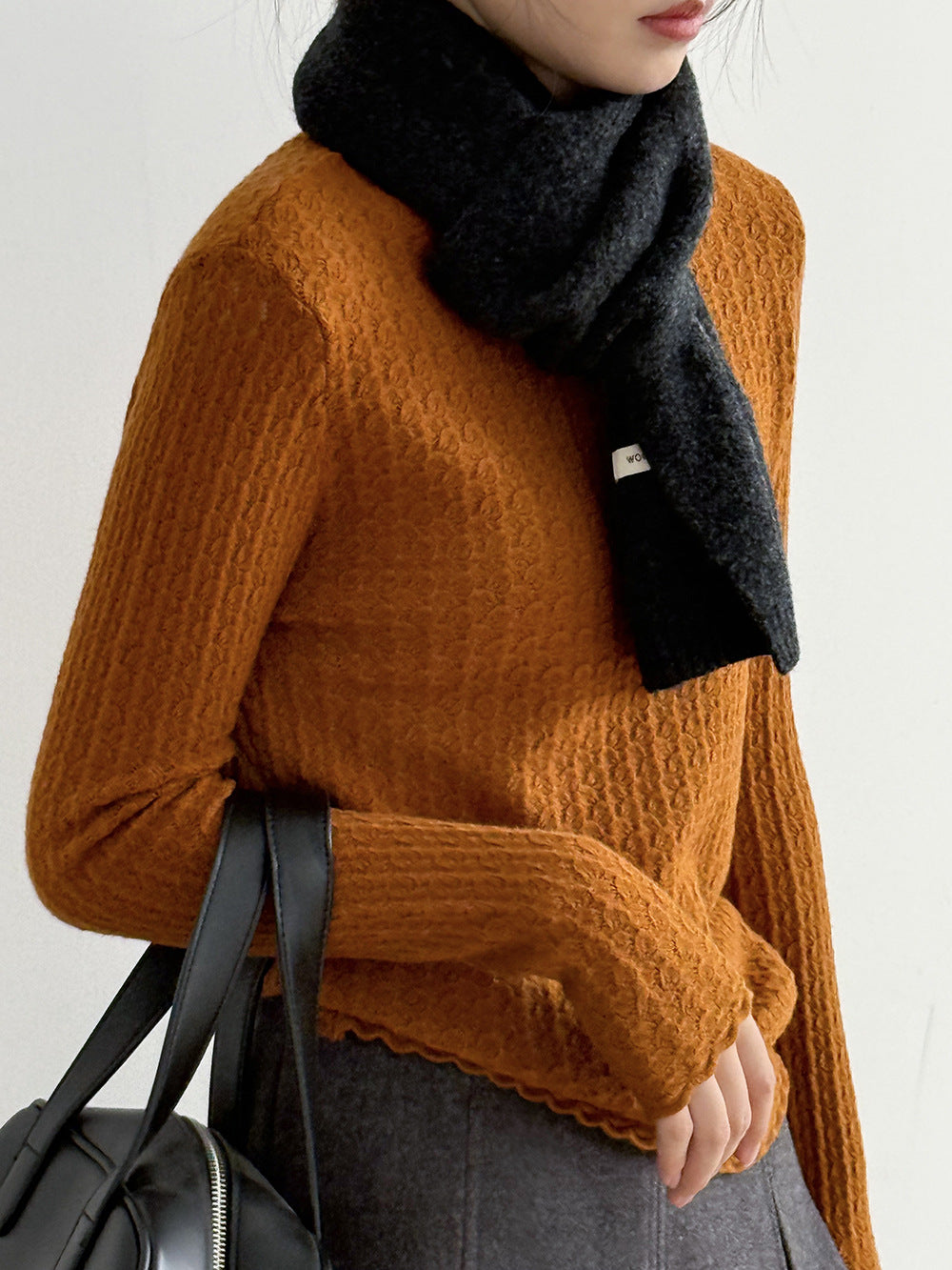 【Y2505】實拍氣質高級感混羊毛針織圍巾251201