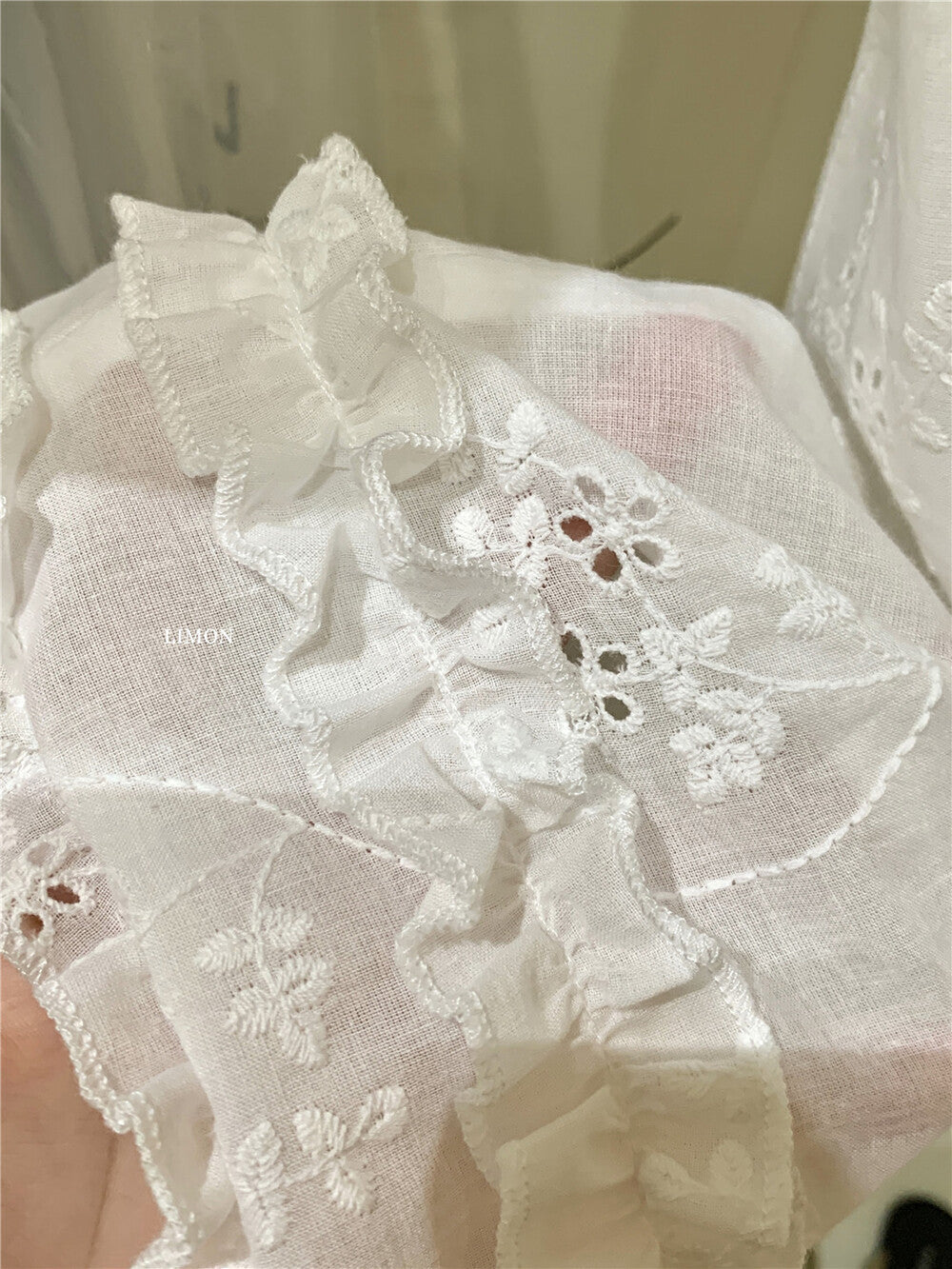 【L8652】實拍檸檬家 清新蕾絲寬褲|鬆緊高腰長褲250519